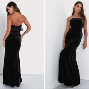LULUS Chic Prom Wedding Holiday Sexy Elegant Vixen Velvet Cocktail Maxi